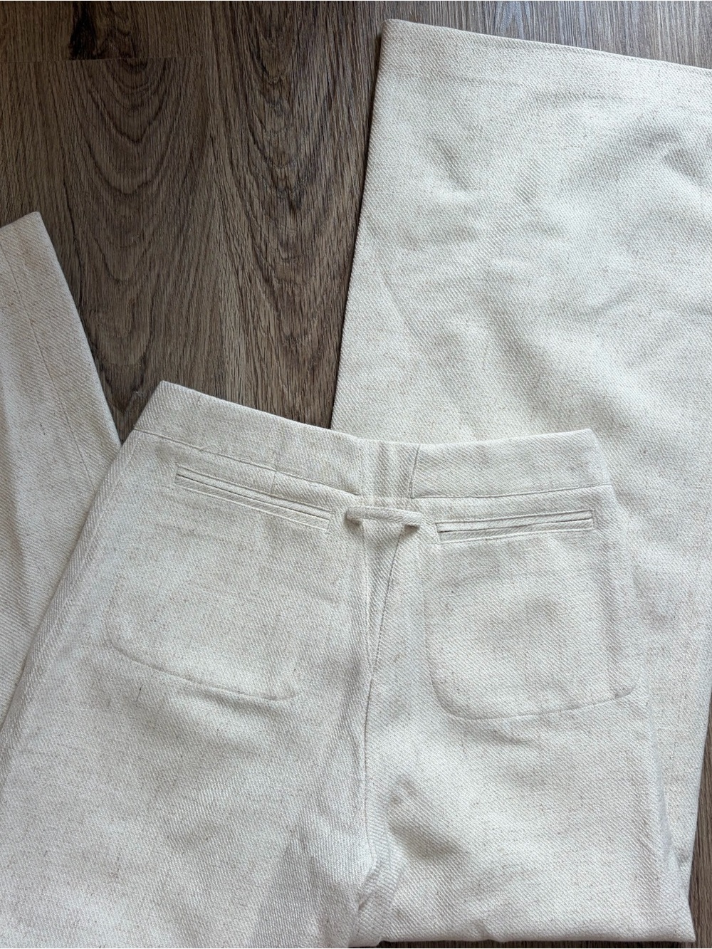 Torn by Ronny Kobo Cream Drawstring Back-Pocket Chinos